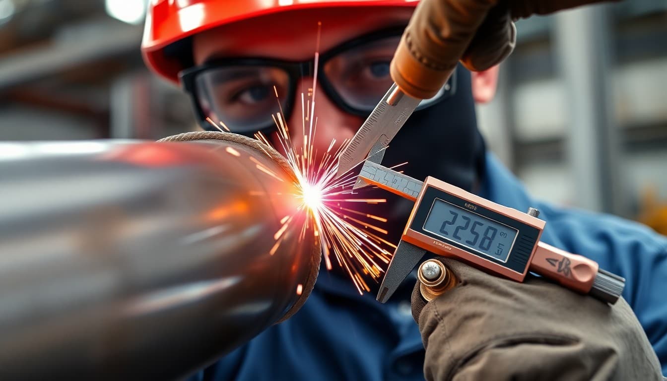 Certified pipe welder at work