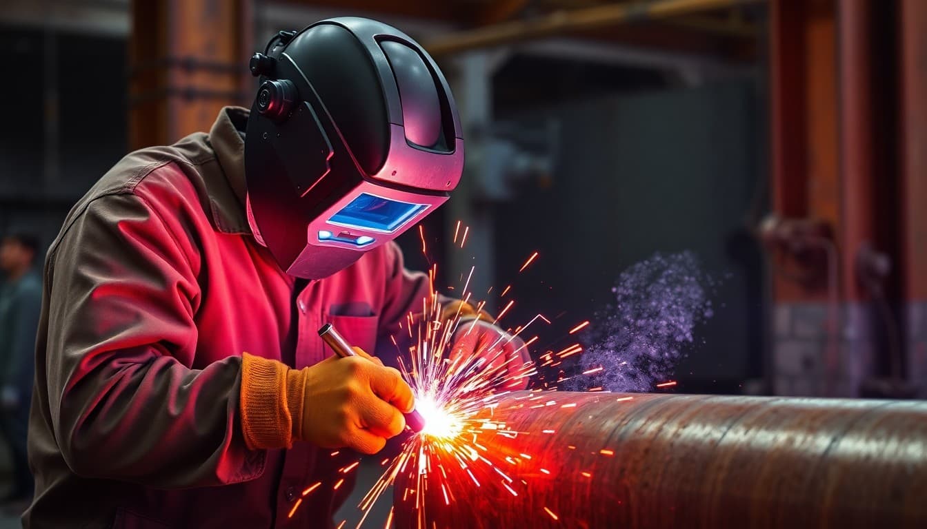 Professional pipe welding work